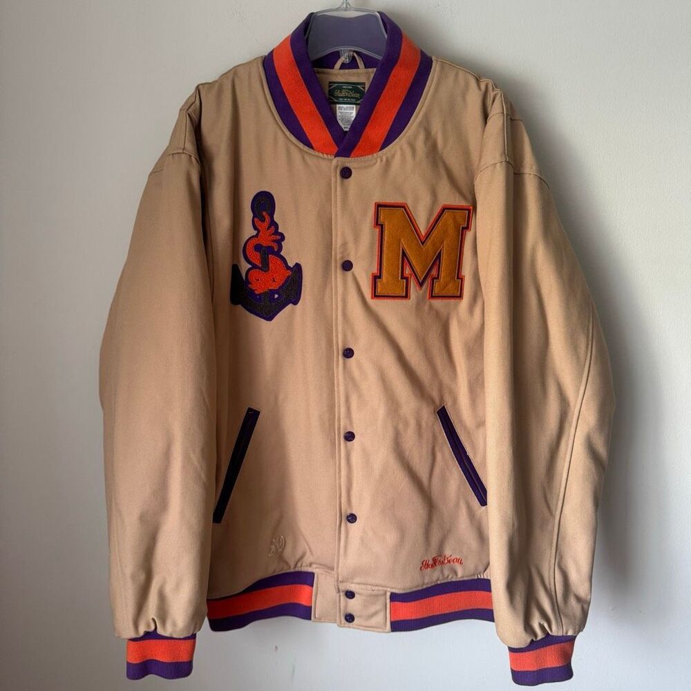 Vintage Stalls & Dean Marines Oversized Varsity Jacket With Patches Streetwear